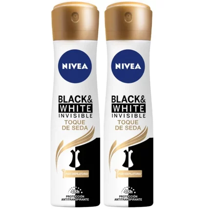 Pack Desodorante Spray NIVEA Invisible B&W Toque de Seda 150ml Frasco 2un