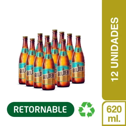 CERVEZA GOLDEN 620 ML - CAJA DE 12 UNIDADES