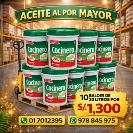 Aceite cocinero x10 baldes de 20L